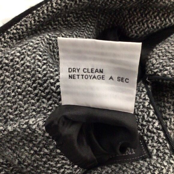 INFINITIF tweed pencil skirt wool blend black grey belted size 38 - Picture 8 of 16